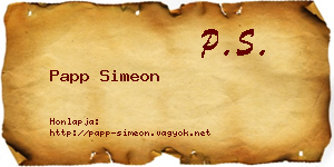 Papp Simeon névjegykártya